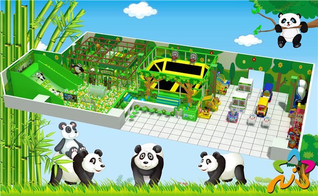 熊猫主题儿童乐园淘气堡（200平方）